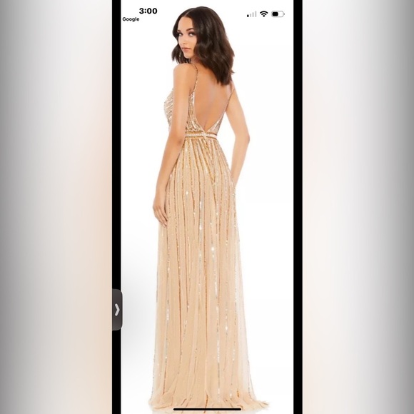 Mac Duggal 93801 A Line Shimmering Evening Dress Gown Sequin Beaded Size 6 $558 - Picture 2 of 15